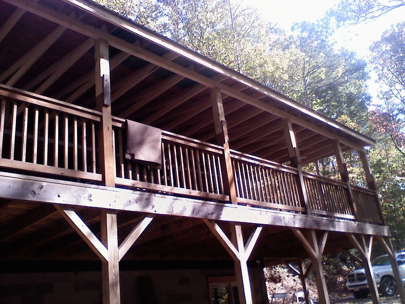 Timber framing under a new elevated porch and deck — Roof Leak Repair in Whiteside by Roofing Brothers
